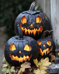 Wall Mural - spooky pumpkin decorations