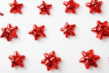 Aufkleber - The mockup features a red ribbon bow on a white background. It can be used for birthday or Christmas cards.