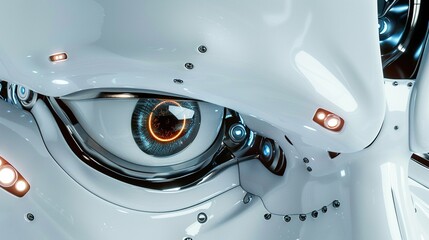 Close-up of a Futuristic Robotic Eye