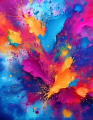 Abstract colorful paint splatter