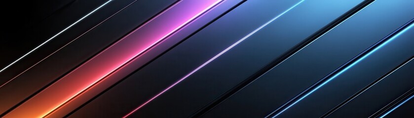 Simple black background desktop wallpaper with diagonal glowing stripes