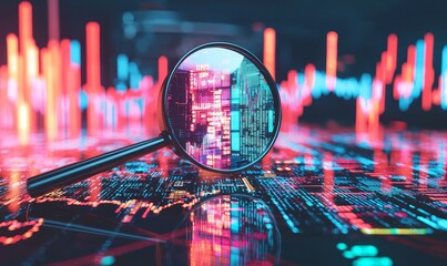 Aufkleber - Finance audit stock financial management based on an analysis of the financial data with graph accounting marketing report chart economy investment research profit concept.