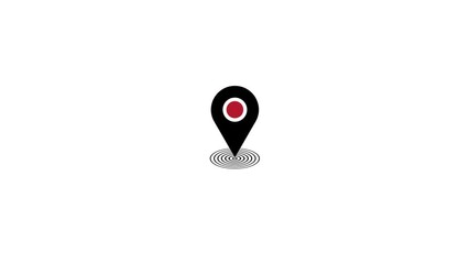 Fototapete - GPS location pointer animated with radio wave, location map pointer with pin icon and location 4k animation