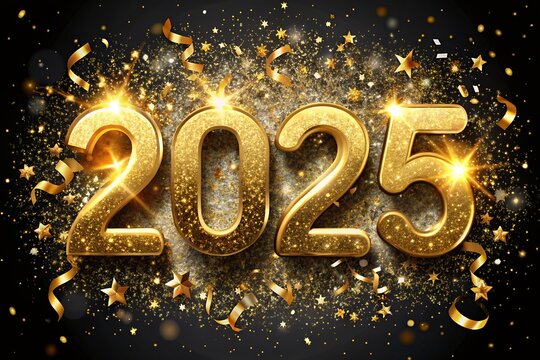 2025 colorful Happy New Year and Merry Christmas 