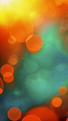 Wall Mural - soft bokeh spheres reminiscent summer sunset. warm gradient blending orange to deep teal, with the bokeh creating a hazy, nostalgic feel, 4k High-Quality vertical background Animation Video