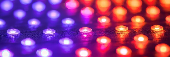 Poster - Bright LED lights shine in various colors, creating a stunning visual effect in a dark environment, showcasing intricate patterns and vibrant hues