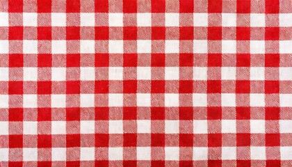 Wall Mural - Red and white checkered tablecloth texture