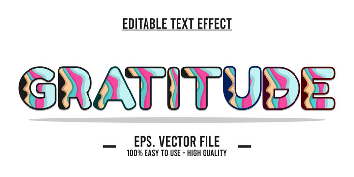 Gratitude writing. Typography Design Inspiration. Vector