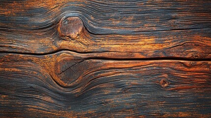 Aufkleber - The surface of aged wood showcases intricate grain patterns and warm hues, reflecting years of exposure to the elements in a rustic environment