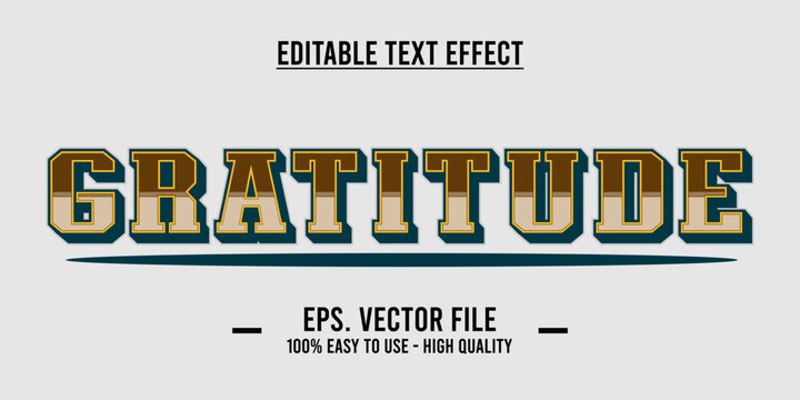 Gratitude writing. Typography Design Inspiration. Vector