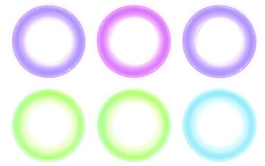 Poster - Colorful glowing rings arranged in a vibrant pattern on a neutral background highlighting playfulness and creativity