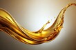© beng - Golden synthetic oil flowing in a curve on an isolated background
