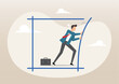 © tujuh17belas - Businessman pushing to break boundary box
