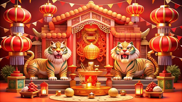 3d-red-chinese-style-room-decoration-for-chinese-new year 2025