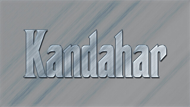 3D Glass effect afghanistan city name design of Kandahar, glassy background.	