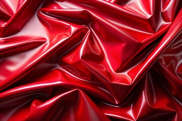 Canvas Print - smooth and shiny red fabric texture with abstract pattern