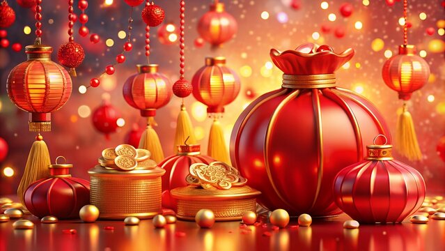 3d-red-chinese-style-room-decoration-for-chinese-new year 2025
