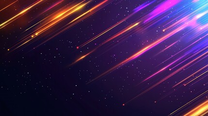 Poster - Vibrant light streaks in a cosmic backdrop, perfect for illustrating speed, energy, or futuristic themes in design.