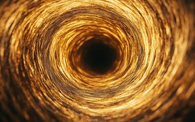 Poster - Close-up of a swirling gold vortex on a dark background, creating a mesmerizing visual effect.