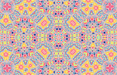 Background with bright colorful mosaic pattern, abstract concentric pattern