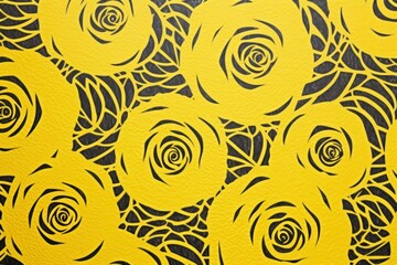 Canvas Print - Silkscreen yellow rose pattern backgrounds abstract repetition.