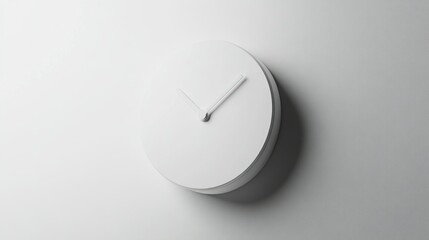 Poster - Simple White Wall Clock with Minimalist Design