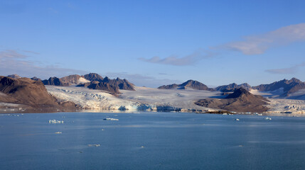 Lilliehookbreen the glacier complex in Svalbard