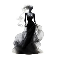 Wall Mural - Abstract smoke of dress silhouette fashion adult.