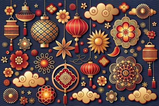 dragons-and-chinese-fortune-stick-on-yellow-background 