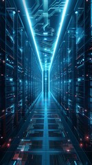 Poster - Dark outline of a secure digital infrastructure.