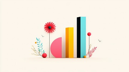 A minimalist design featuring a simple pie chart, illustrating the distribution of data categories in a clear and concise manner.