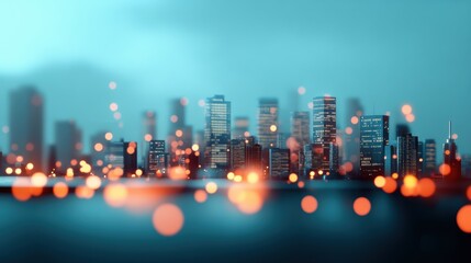 Poster - A futuristic cityscape with holographic screens displaying communication networks, showcasing the seamless integration of communication systems in our digital world.