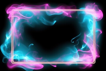 Sticker - Glowing neon lighting frame smoke backgrounds glowing.