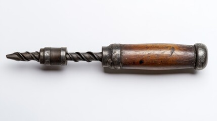 Aufkleber - Antique Wooden-Handled Twist Drill Bit
