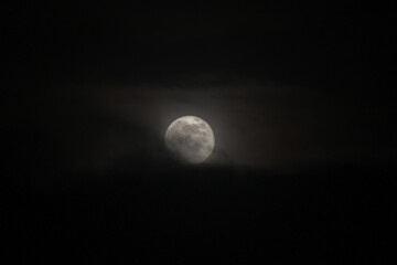 full moon and clouds