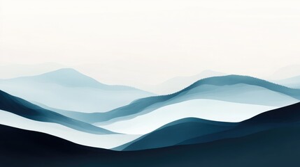 Aufkleber - Abstract Blurred Background In Blue White And Black Gradient Colors Fading Effect Soft Sky Texture Dark And Light Contrasts Smooth Horizontal Transition