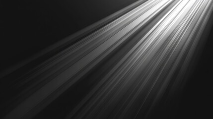 Poster - Abstract Background With Light Beams And Overlapping Elements Blurry White Light Diffusing In Dark Black And White Lines Running Horizontally Shades Of Grey