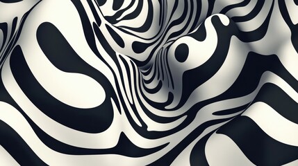 Aufkleber - Abstract Seamless Optical Illusion Black And White Background Creative Illusion With 3D Depth Ancient Pattern Interweaving Tapestry Design Art Photography