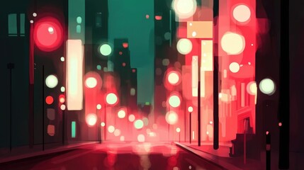 Poster - Blurred Nighttime Streets