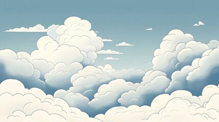 Aufkleber - Beautiful Blue Sky Background With White Clouds Daytime Summer Scene Featuring Fluffy White Clouds In A Pristine Blue Sky