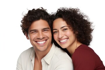 Poster - Hispanic couple laughing portrait smile.