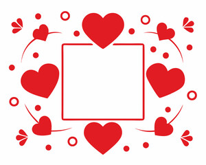 Poster - Happy valentine blank text box background heart