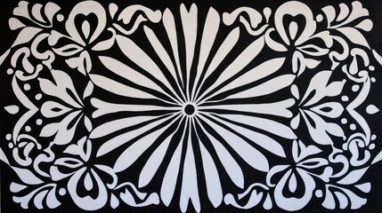 Black and white decorative pattern painting