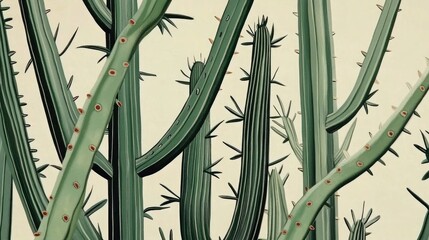Poster - Close Up of Green Cactus Thorns