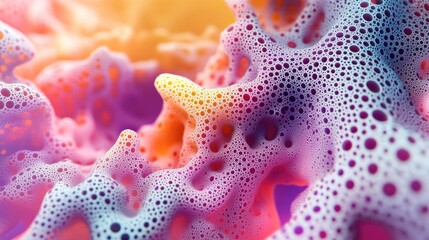 Fototapete - Colorful and chaotic abstract fractal pattern Intricate fractal shapes created through 3D rendering suitable for backgrounds or wallpapers