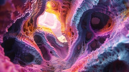 Aufkleber - Colorful abstract fractal in a fantasy 3D rendering