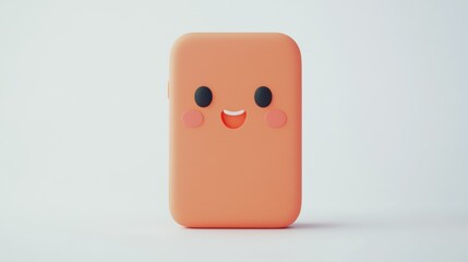 Poster - Orange Smartphone with a Smiling Face
