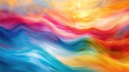 Aufkleber - Abstract luxury design painting featuring vibrant waves Artistic blurred effect creates a dynamic background