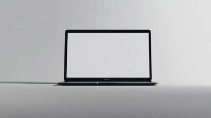Aufkleber - Closed Laptop with Blank Screen on Gray Surface