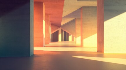 Aufkleber - 3D rendered scene featuring a geometric plane design